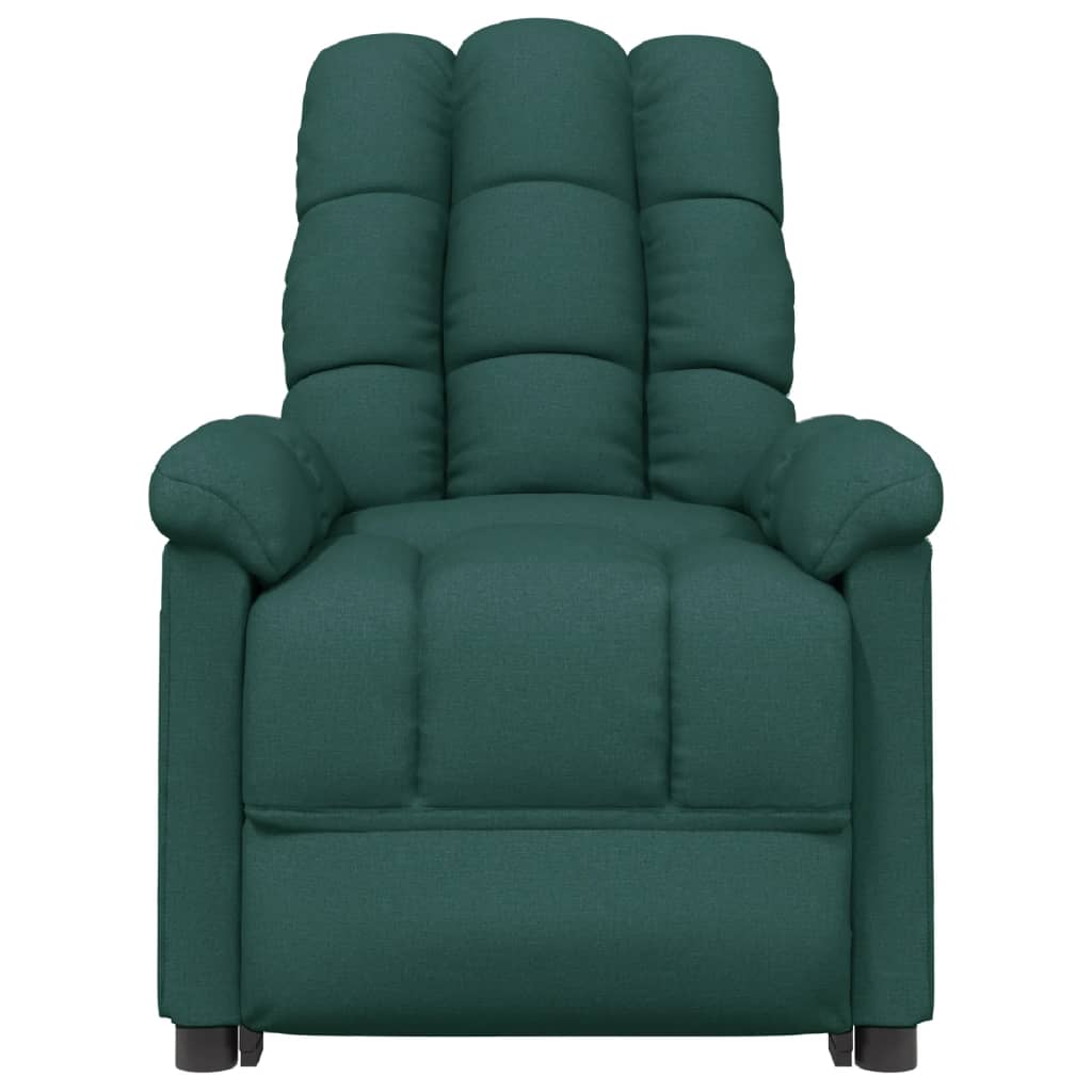 vidaXL Sillón de masaje de tela verde oscuro