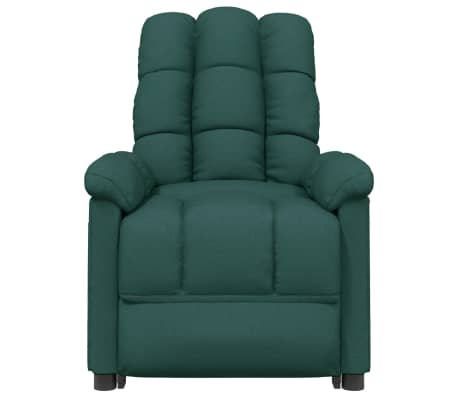 vidaXL Sillón de masaje de tela verde oscuro