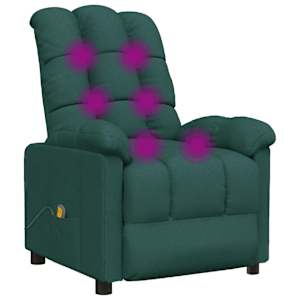 Masážní křeslo tmavě zelené textil - obrázek 6