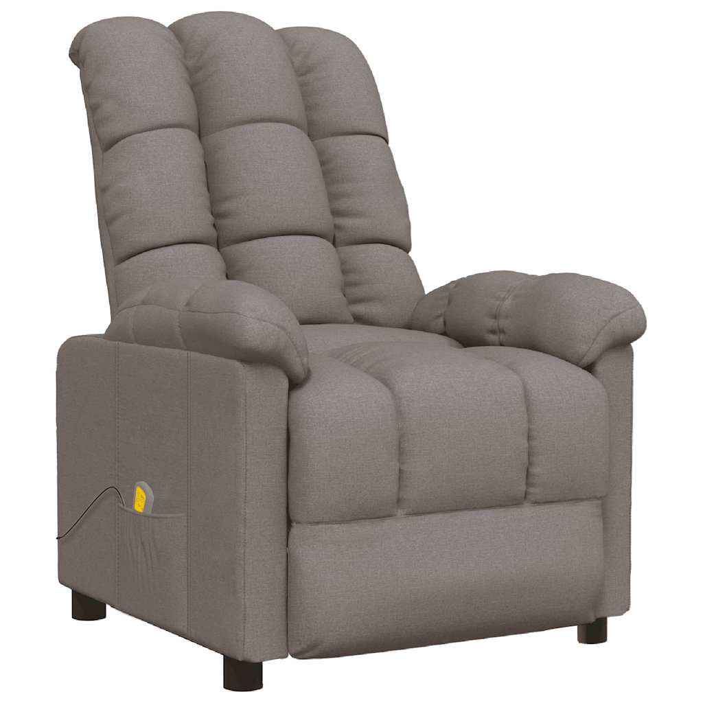 vidaXL Masážní křeslo taupe textil
