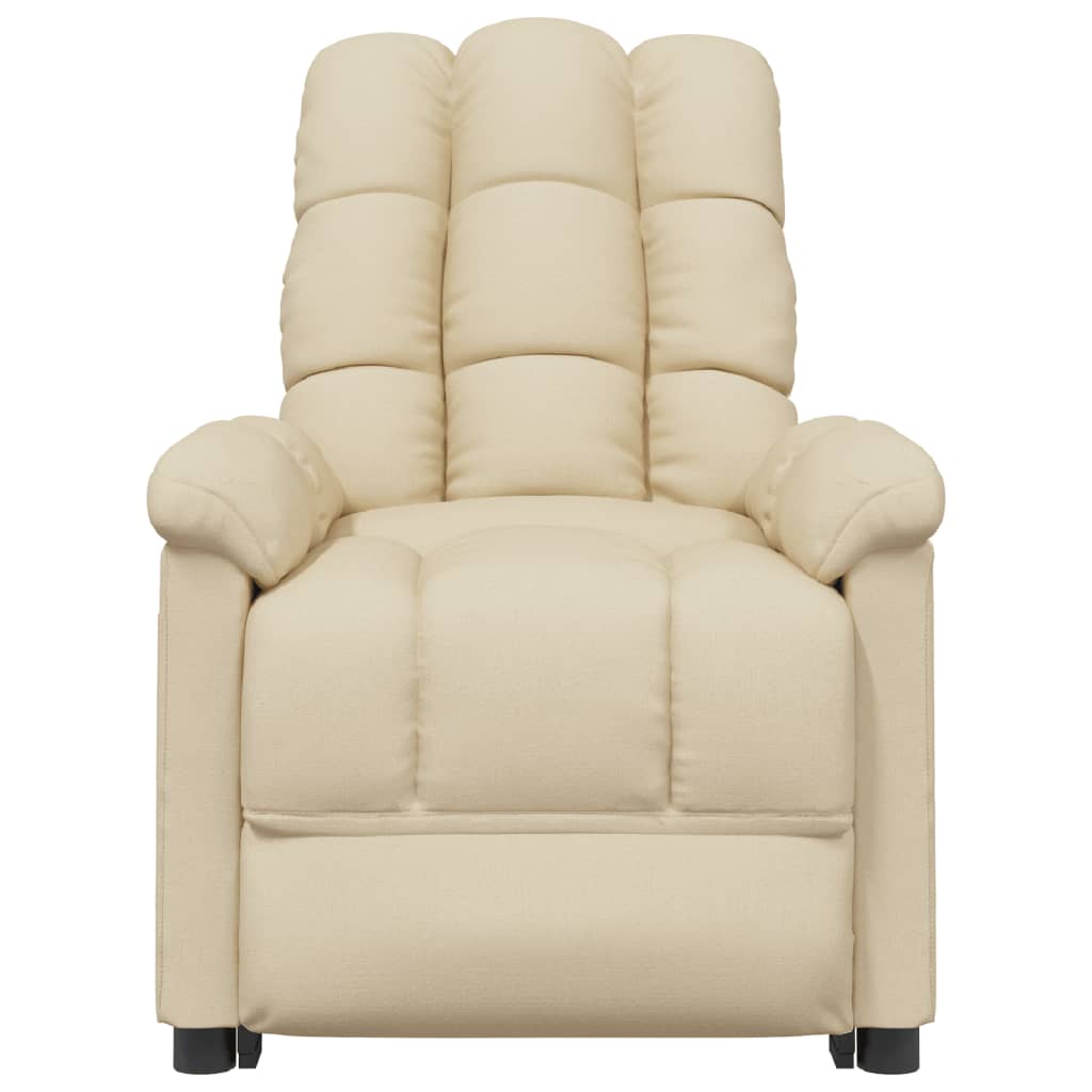 vidaXL Fauteuil de massage Crème Tissu