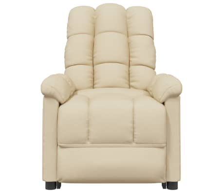 vidaXL Fauteuil de massage Crème Tissu