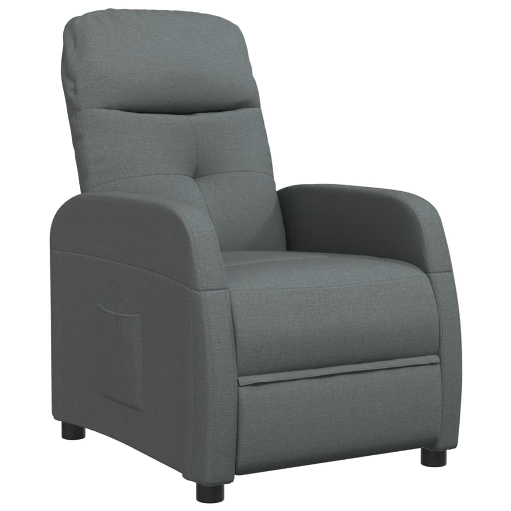 

vidaXL Recliner Dark Gray Fabric