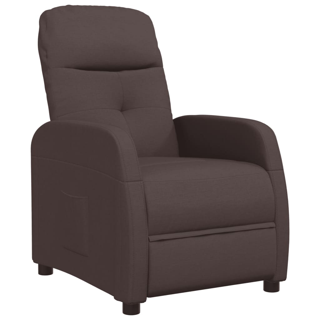 VidaXL Fauteuil Inclinable Marron Foncé Tissu