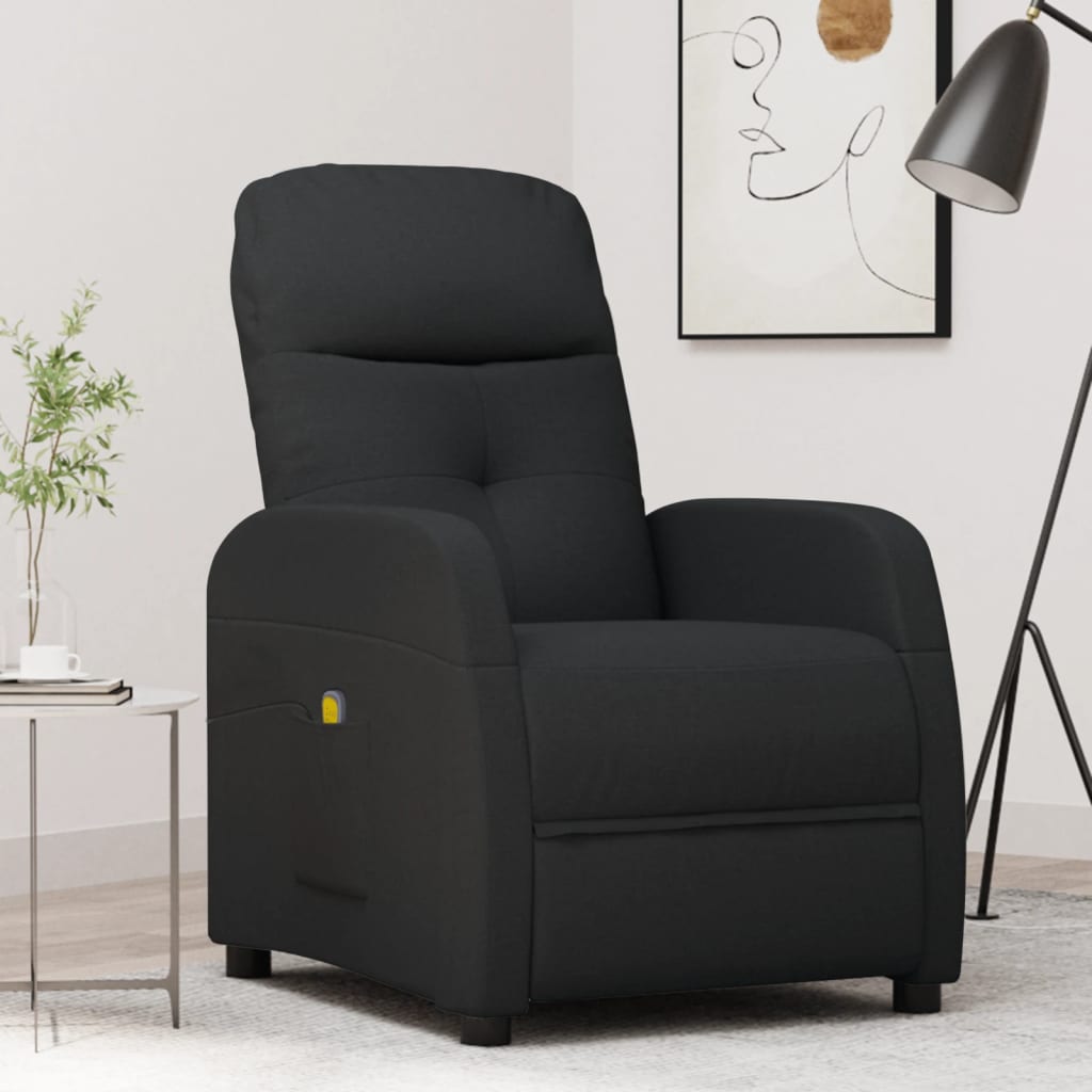vida XL Massagesessel Schwarz Stoff