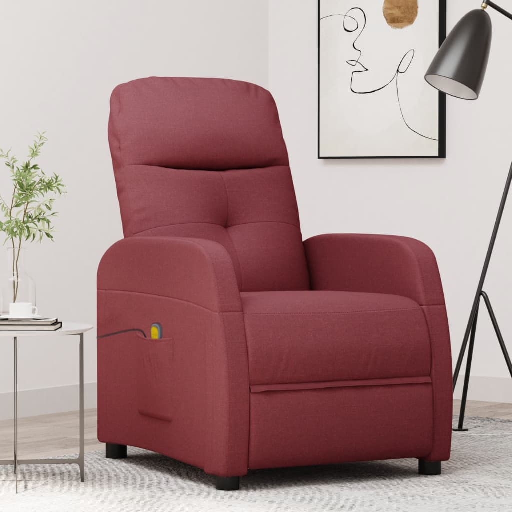 Fauteuil de massage Rouge bordeaux Tissu