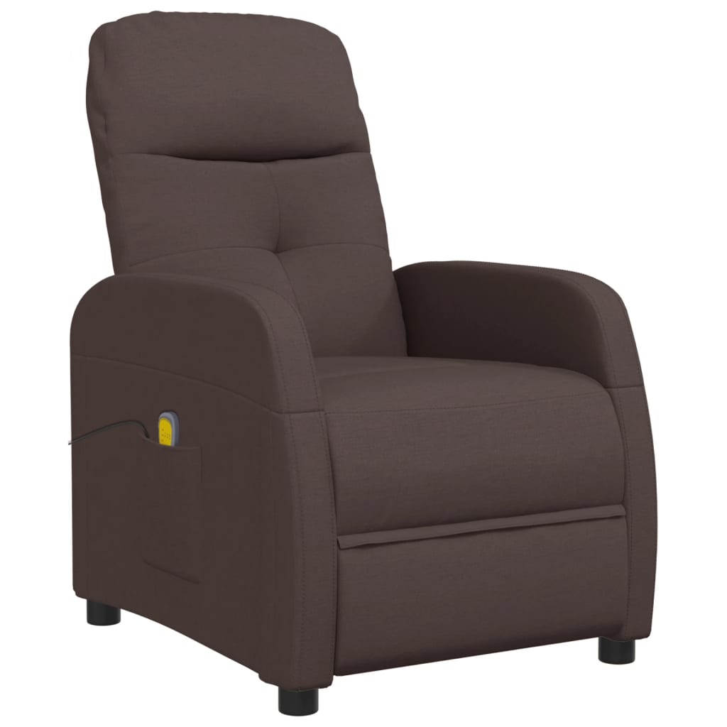 

vidaXL Massage Recliner Dark Brown Fabric