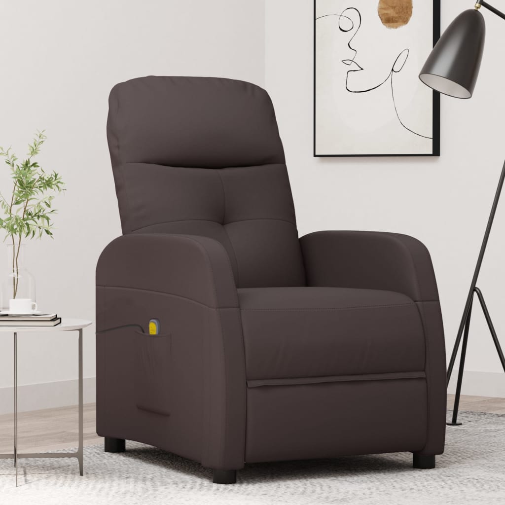 Fauteuil de massage Marron foncé Tissu