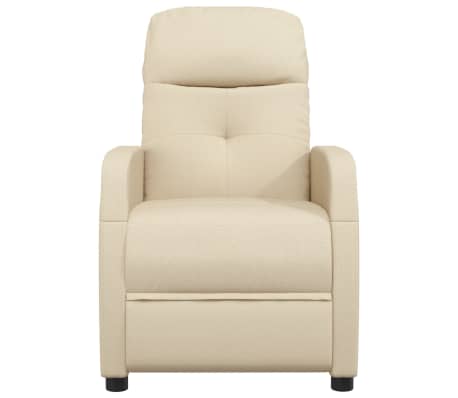 vidaXL Massage Recliner Cream Fabric