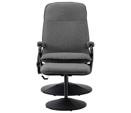 vidaXL Atlošiamas masažinis krėslas su pakoja, pilkas, audinys