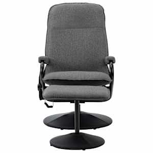 vidaXL Atlošiamas masažinis krėslas su pakoja, pilkas, audinys