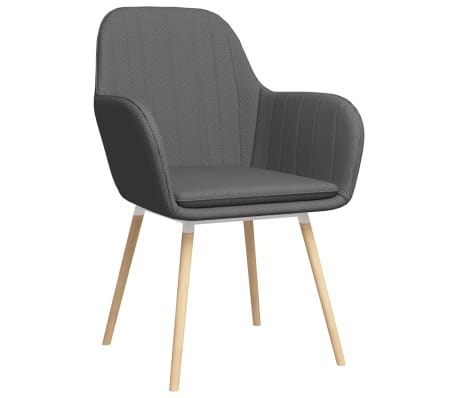 vidaXL Valgomojo kėdės su porankiais, 2vnt., tamsiai pilkos, audinys