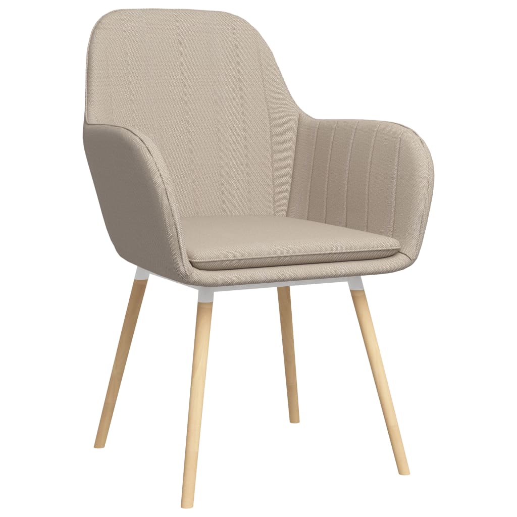 

vidaXL Eetkamerstoelen 2 st met armleuningen stof crème
