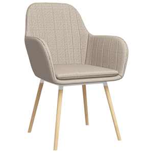 vidaXL Valgomojo kėdės su porankiais, 2vnt., kreminės, audinys