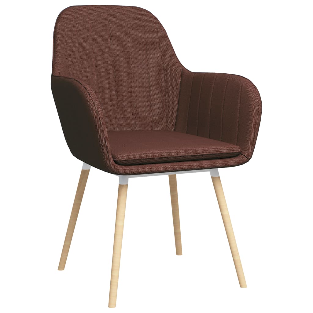 

vidaXL Eetkamerstoelen 2 st met armleuningen stof bruin
