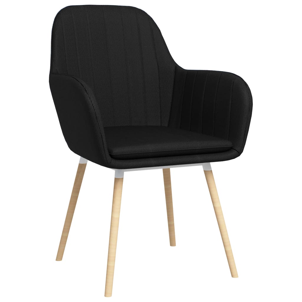 

vidaXL Eetkamerstoelen 2 st met armleuningen stof zwart