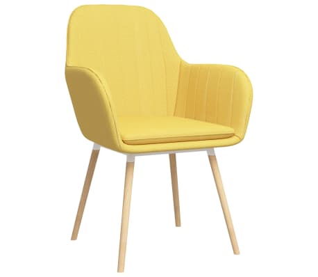 vidaXL Valgomojo kėdės su porankiais, 2vnt., geltonos, audinys