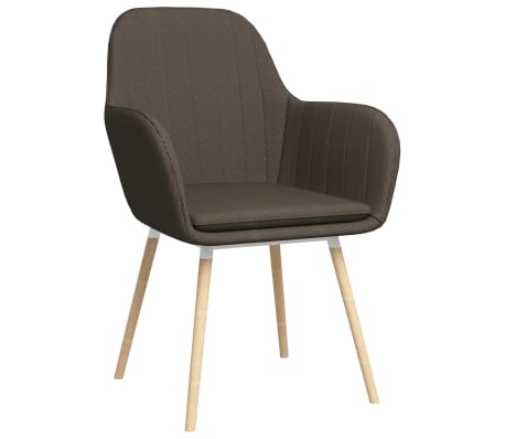 vidaXL Valgomojo kėdės su porankiais, 2vnt., taupe spalvos, audinys