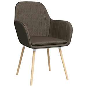 vidaXL Valgomojo kėdės su porankiais, 2vnt., taupe spalvos, audinys