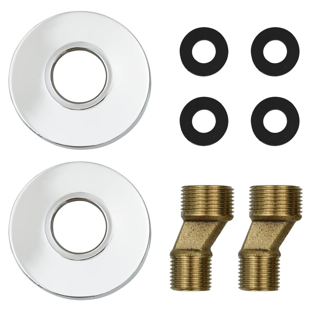 Rubinetto Vasca A 2 Maniglie Con Soffione A Mano Cromato Retro VidaXL 16 width=274