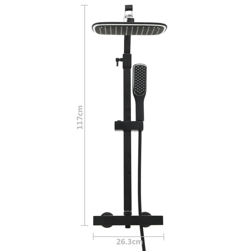 Dual Head Shower Set With Mixer And Hose Black VidaXL 19 width=274