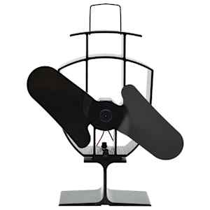 Teplem poháněný ventilátor na kamna 2 lopatky černý
