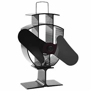 Teplem poháněný ventilátor na kamna 2 lopatky černý - obrázek 2