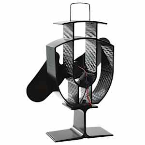 Teplem poháněný ventilátor na kamna 2 lopatky černý - obrázek 3