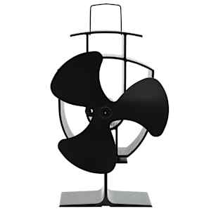 Teplem poháněný ventilátor na kamna 3 lopatky černý - obrázek 1
