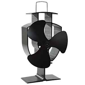 Teplem poháněný ventilátor na kamna 3 lopatky černý - obrázek 2
