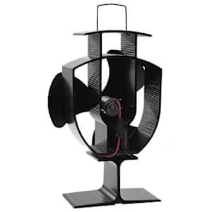 Teplem poháněný ventilátor na kamna 3 lopatky černý - obrázek 3