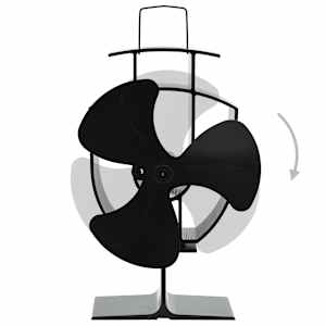 Teplem poháněný ventilátor na kamna 3 lopatky černý - obrázek 4