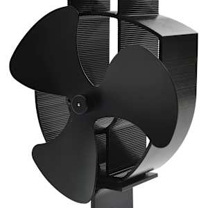 Teplem poháněný ventilátor na kamna 3 lopatky černý - obrázek 5