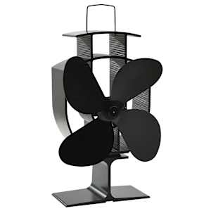 vidaXL Heat Powered Stove Fan 4 Blades Black