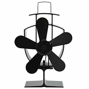 Teplem poháněný ventilátor na kamna 5 lopatek černý - obrázek 1