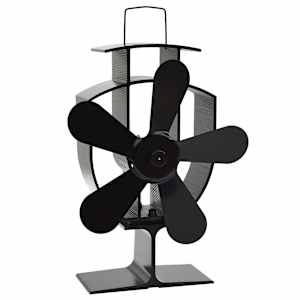 Teplem poháněný ventilátor na kamna 5 lopatek černý - obrázek 2