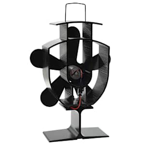 Teplem poháněný ventilátor na kamna 5 lopatek černý - obrázek 3