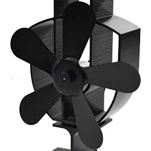 Teplem poháněný ventilátor na kamna 5 lopatek černý - obrázek 5