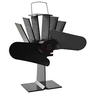 Teplem poháněný ventilátor na kamna 2 lopatky černý - obrázek 1