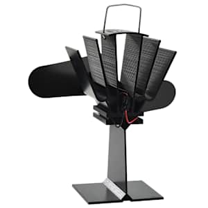 Teplem poháněný ventilátor na kamna 2 lopatky černý - obrázek 2