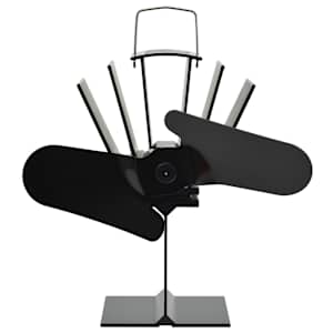 Teplem poháněný ventilátor na kamna 2 lopatky černý - obrázek 3