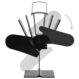 Teplem poháněný ventilátor na kamna 2 lopatky černý - obrázek 4