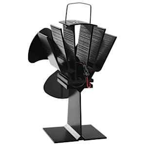Teplem poháněný ventilátor na kamna 3 lopatky černý - obrázek 4