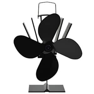 Teplem poháněný ventilátor na kamna 4 lopatky černý - obrázek 3