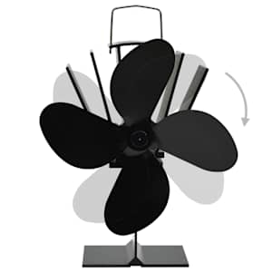 Teplem poháněný ventilátor na kamna 4 lopatky černý - obrázek 4