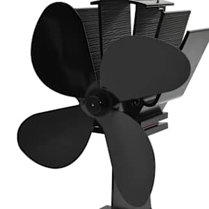 Teplem poháněný ventilátor na kamna 4 lopatky černý - obrázek 5