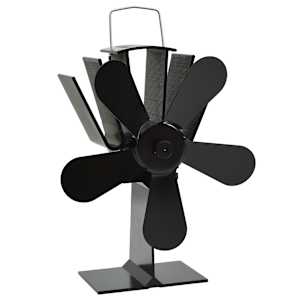 Teplem poháněný ventilátor na kamna 5 lopatek černý - obrázek 2