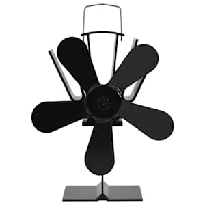 Teplem poháněný ventilátor na kamna 5 lopatek černý - obrázek 3