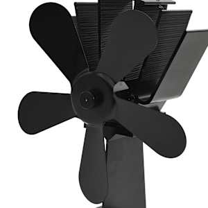 Teplem poháněný ventilátor na kamna 5 lopatek černý - obrázek 6