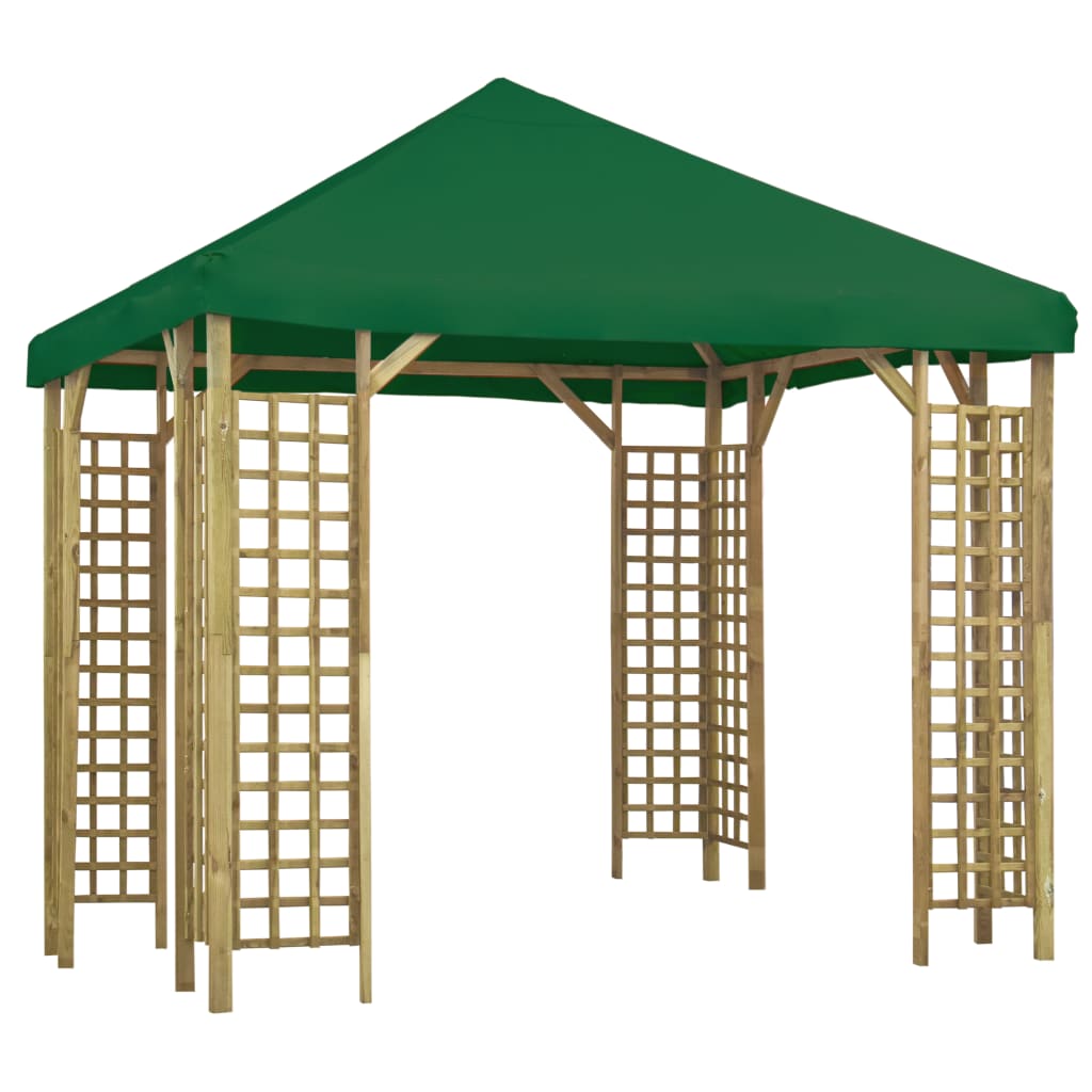 vidaXL Pavilion, verde, 3 x 3 m (310032+47708)